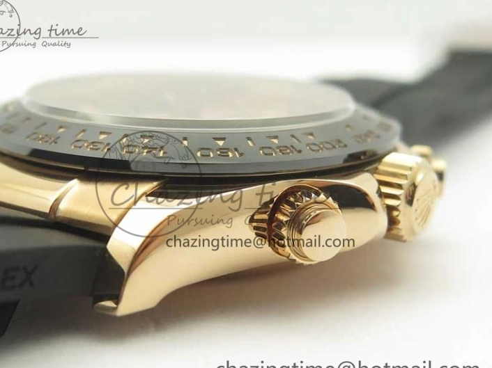 On Daytona Gold Black Super Clone Best Dial 116515 Edition 1:1 Rubber A4130 Strap Rose V2 ARF 1229